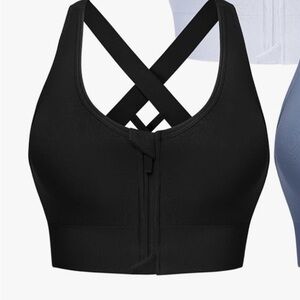 Women's Black Crisscross Sports Bra